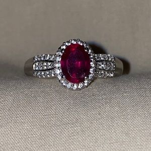 Natural Mined Ruby & Zircon Ring